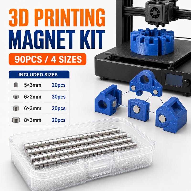 3D Printing Bambu Lab - 90 adet 3D Baskı Mıknatıs Kiti